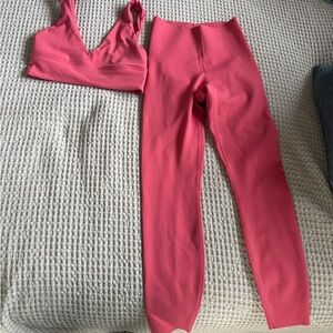 Melon color Sports Bra and Leggings Set